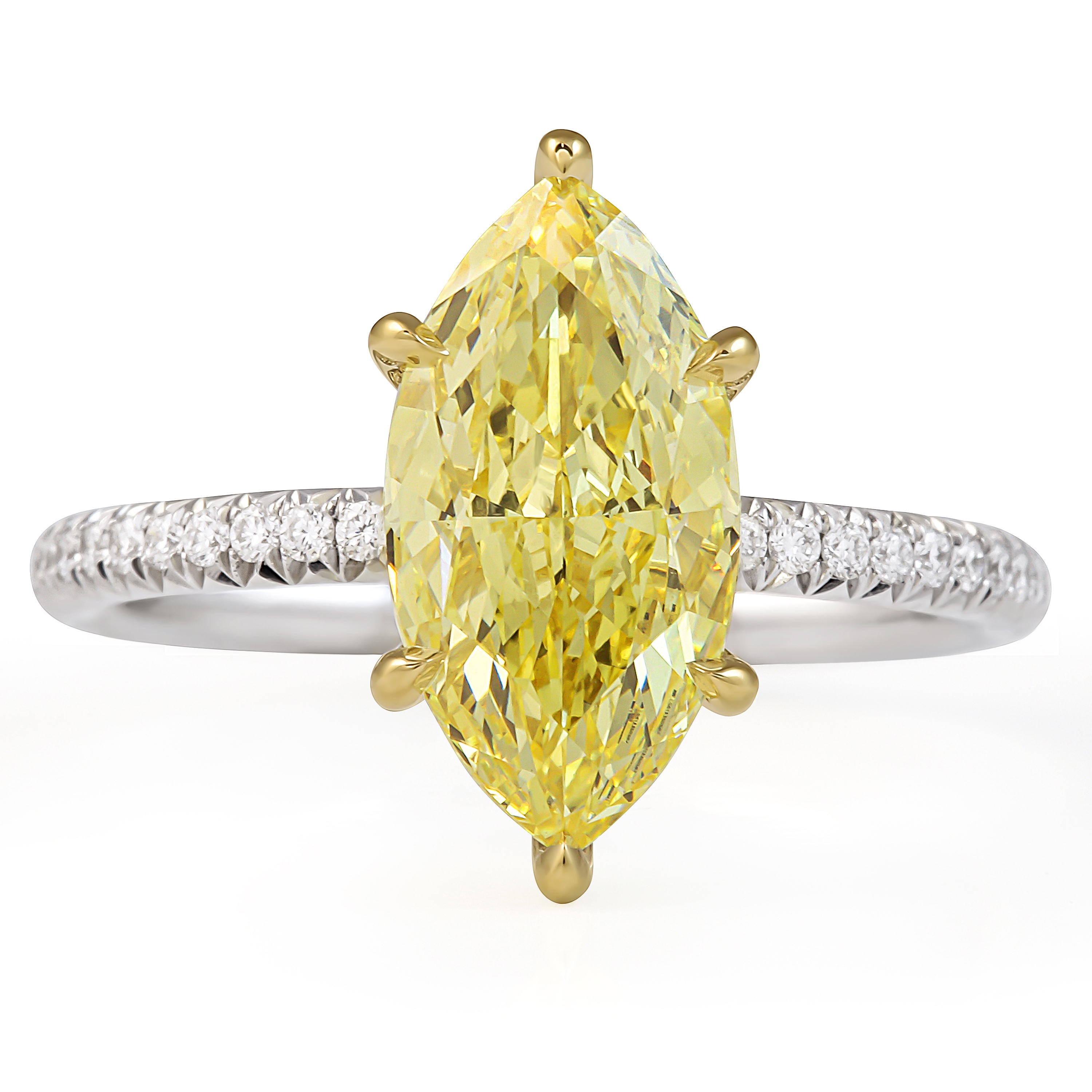 Natural Yellow Diamond sale 0.11 Ct Loose Fancy Vivid Marquise Shape SI2 Untreated Eco Friendly Diamond Beloved Jewelry Making Engagement Ring