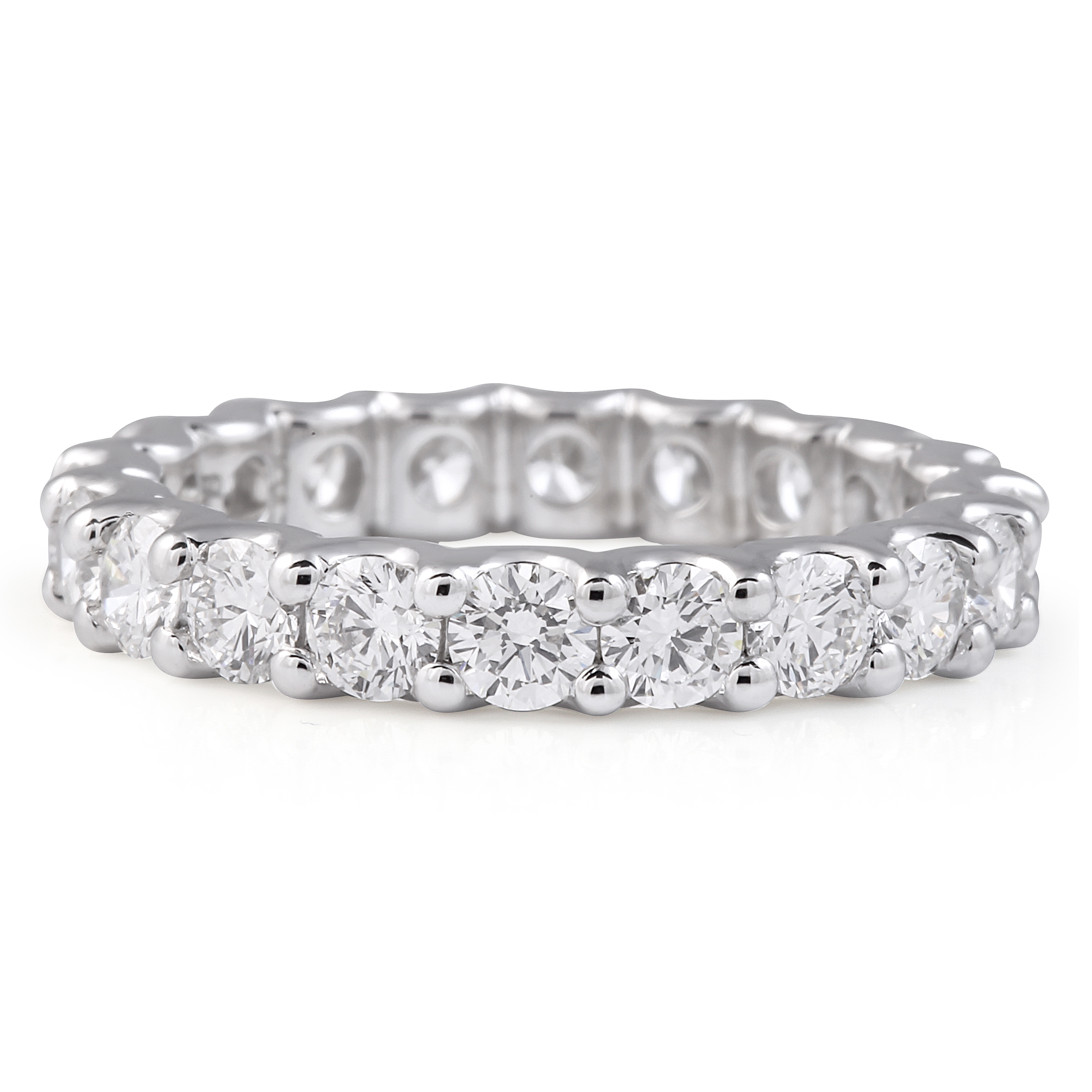 2 carat Round Lab Diamond U-Shape Eternity Band | Lauren B Jewelry