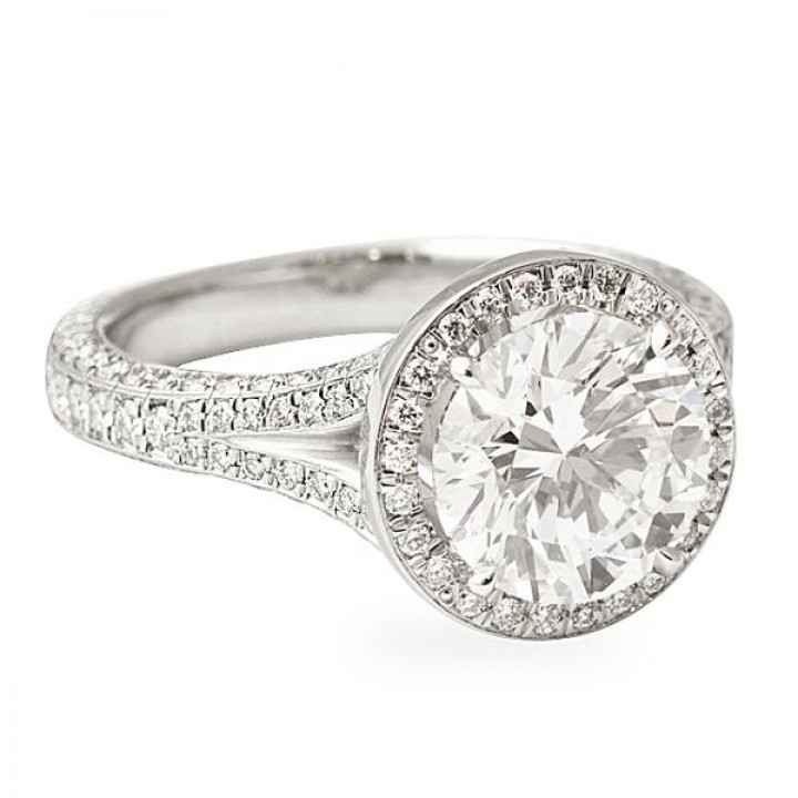 2.10 ct Round Diamond Platinum Engagement Ring