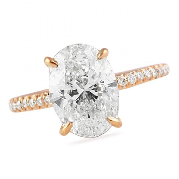 2.60 ct Oval Diamond Wire Basket Engagement Ring