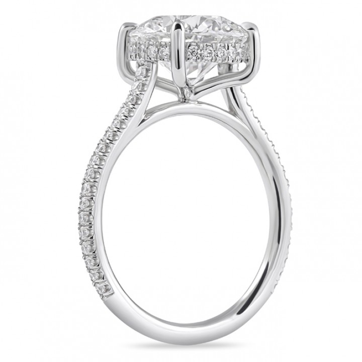 3.02ct Round Lab Diamond Engagement Ring flat