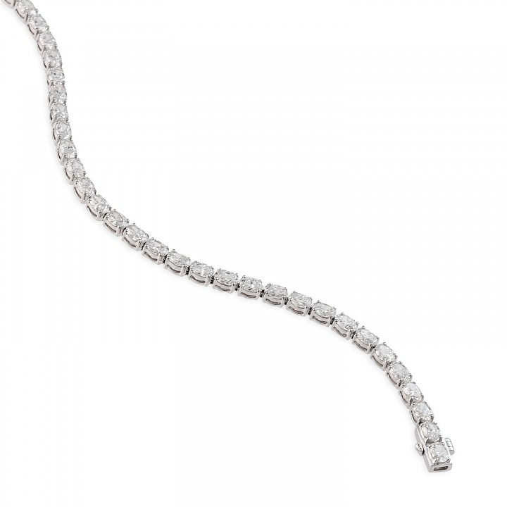 4.9 carat Oval Lab Diamond Tennis Bracelet flat