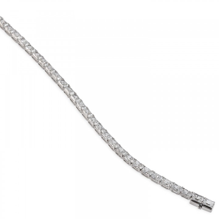 9.3 carat Radiant Cut Lab Diamond East-West Tennis Bracelet flat