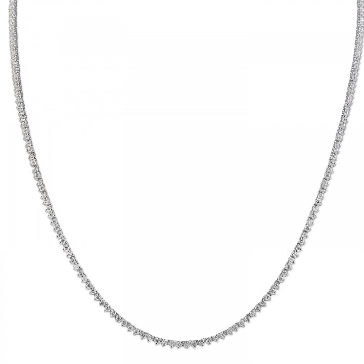 2.60 carat TW Three-Prong Round Diamond Tennis Necklace