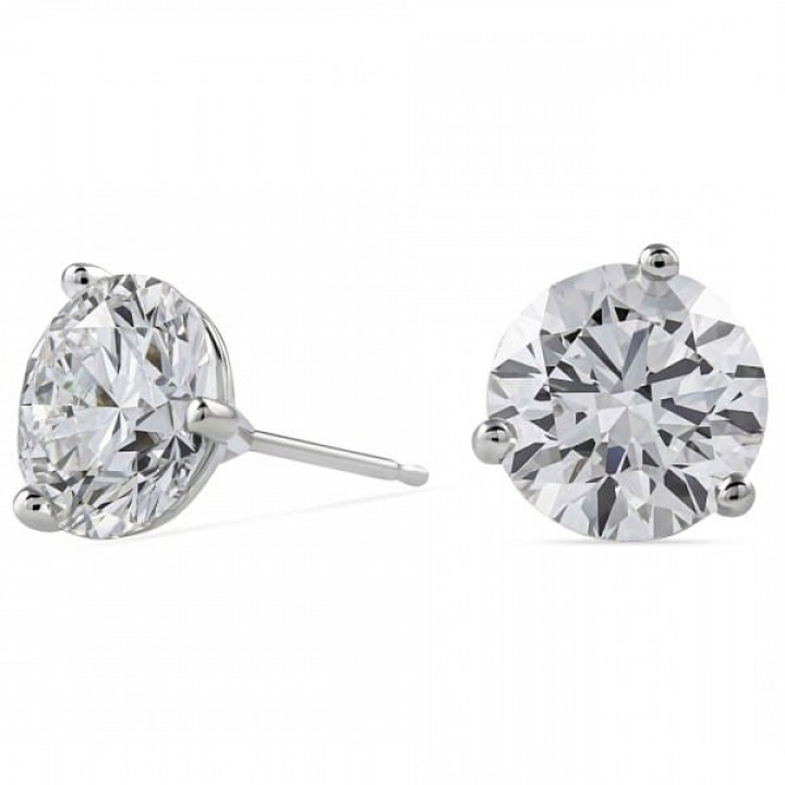 6.43 carat TW Lab-Grown GIA Graded Diamond Studs flat