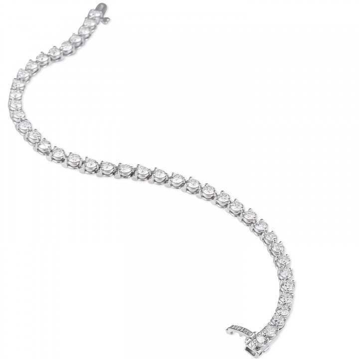 5.9 carat Round Diamond Three-Prong Tennis Bracelet rounded