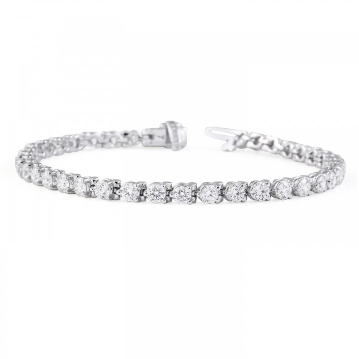 5.9 carat Round Diamond Three-Prong Tennis Bracelet rounded