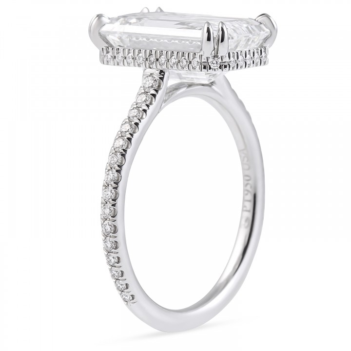 4.68 carat Emerald Cut Diamond Engagement Ring flat