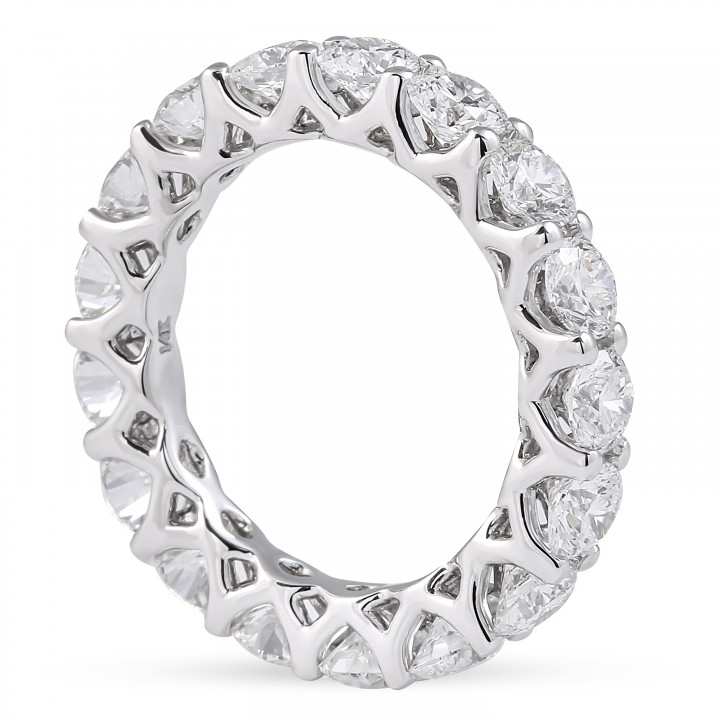 3.6 carat Round Lab Diamond Lotus Eternity Band profile