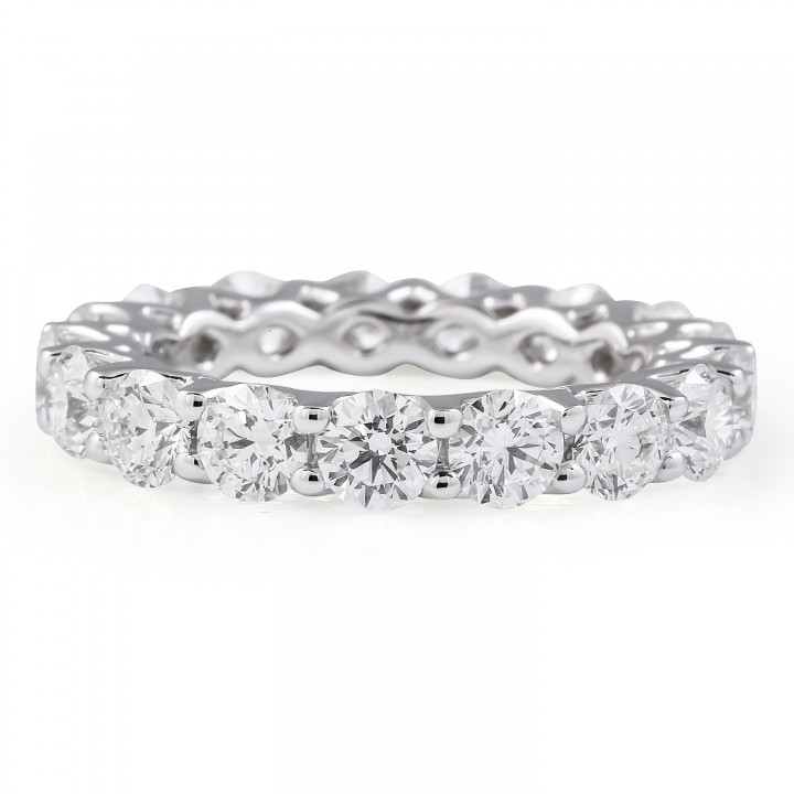 3.6 carat Round Lab Diamond Lotus Eternity Band profile