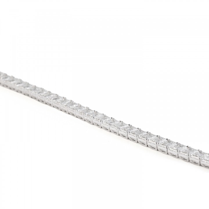 25.15 carat Grand Emerald Cut Lab Diamond Tennis Bracelet front