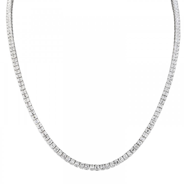 13.65 carat Antique Cushion Lab Diamond Tennis Necklace