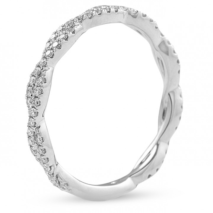 Diamond Pave Double Braided Wedding Band Ring