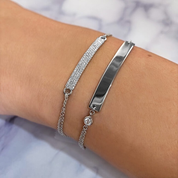 Pave Diamond ID Bracelet flat