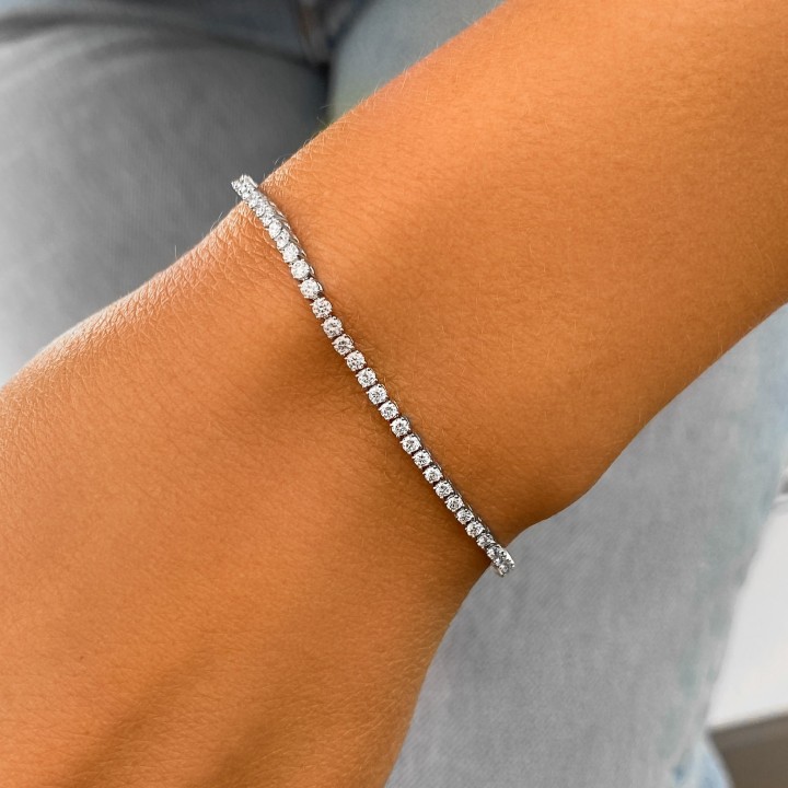 2 carat Round Lab Diamond Tennis Bracelet round