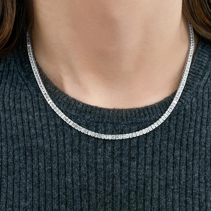 Classic Diamond Tennis Necklace in Yellow, Rose or White Gold