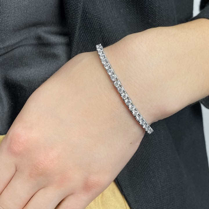 7ct Lab-Grown Diamond Tennis Bracelet flat