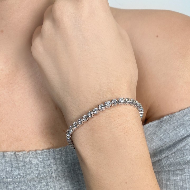 Classic Illusion Diamond Tennis Bracelet Available In White Yellow And Rose