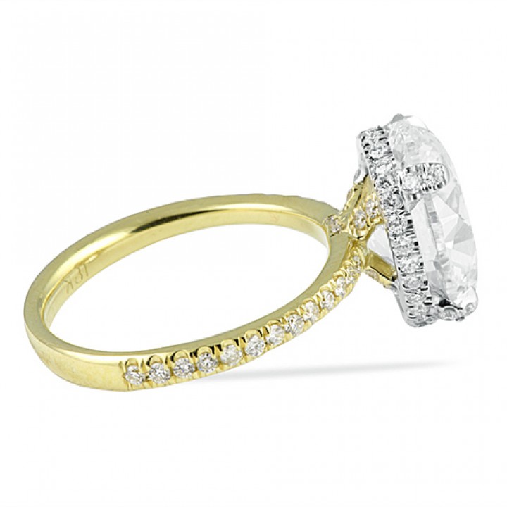 5.05 Carat Oval Diamond Two-Tone Engagement Ring