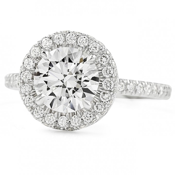 1.5ct Round Lab Grown Diamond Halo Ring top