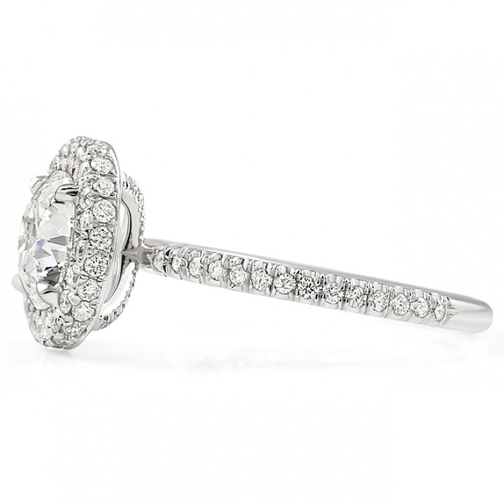 1.5ct Round Lab Grown Diamond Halo Ring top