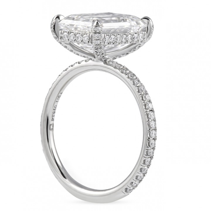 4.53 carat Emerald Cut Lab Diamond Engagement Ring flat