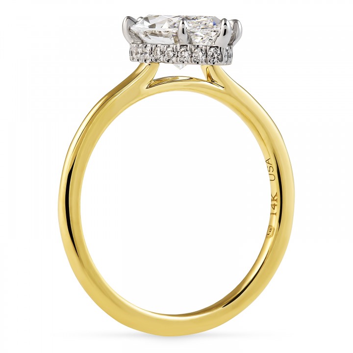 1.82 carat Marquise Shape Lab Diamond Solitaire Ring flat