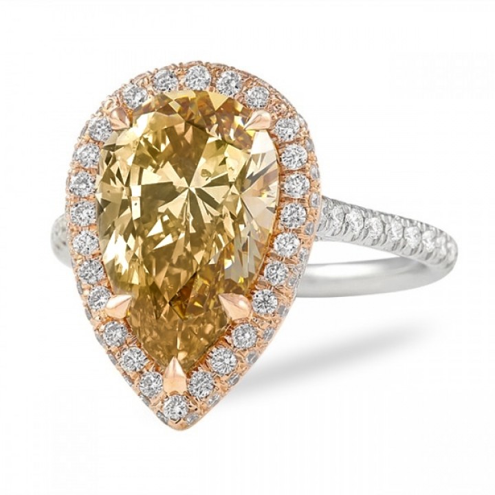 fancy brown yellow diamond engagement ring