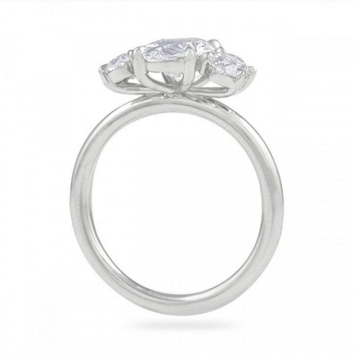 1.41 carat Oval Diamond Three-Stone Engagement Ring flat