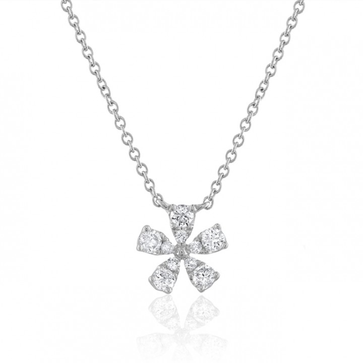 Petite Diamond Flower Pendant