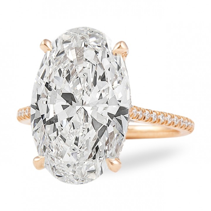 7 Carat Oval Diamond Rose Gold Engagement Ring