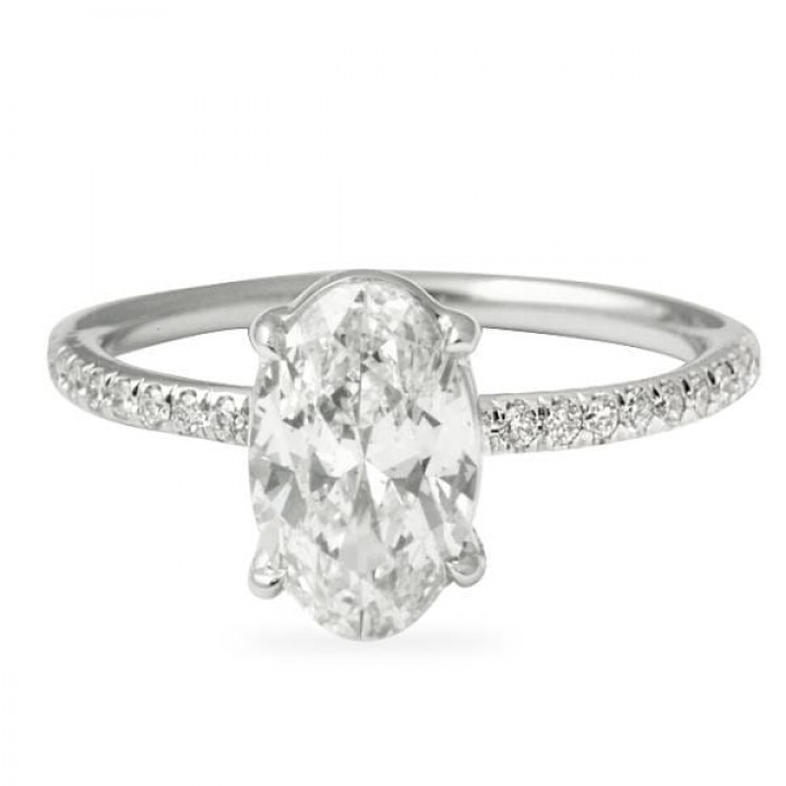 2.60 ct Oval Diamond Wire Basket Engagement Ring