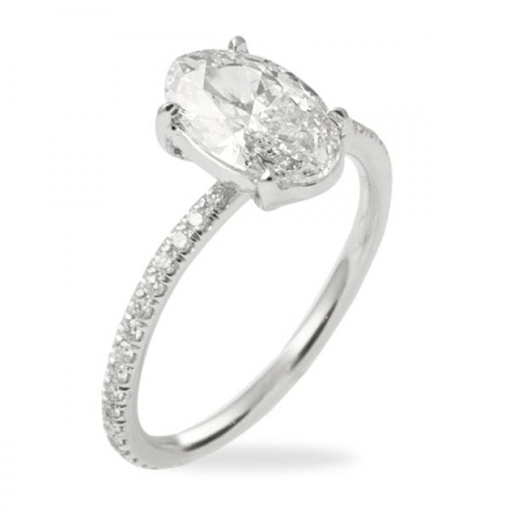 2.60 ct Oval Diamond Wire Basket Engagement Ring