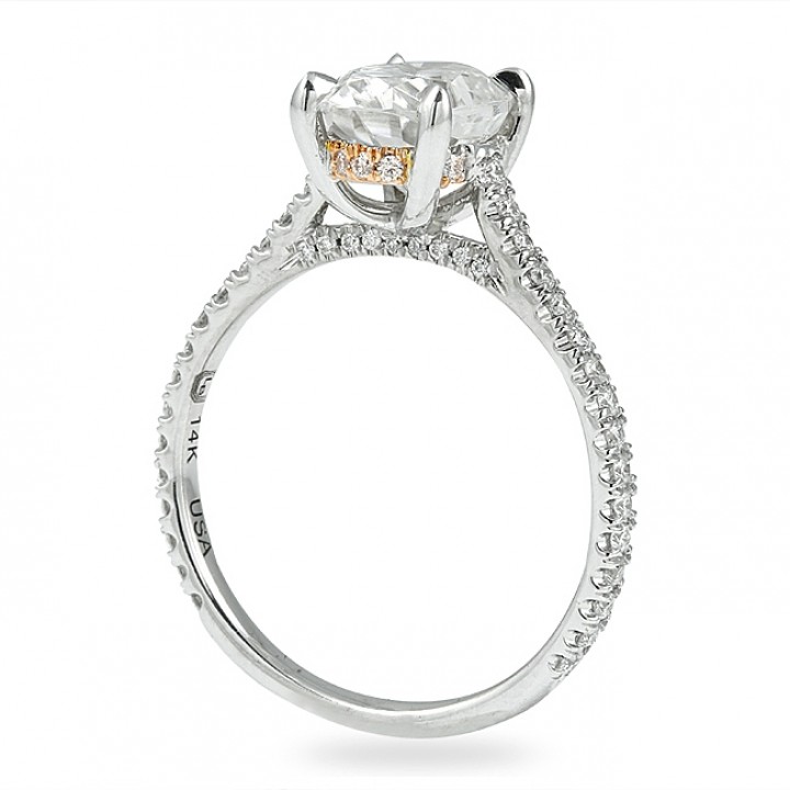 Oval Moissanite Cathedral Band Engagement Ring