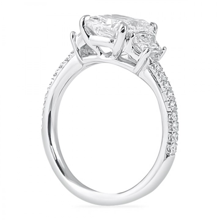 2.40 Carat Cushion Platinum Engagement Ring flat