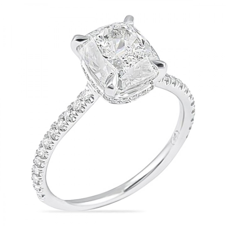 2.50ct Cushion Diamond Invisible Gallery™ Engagement Ring top