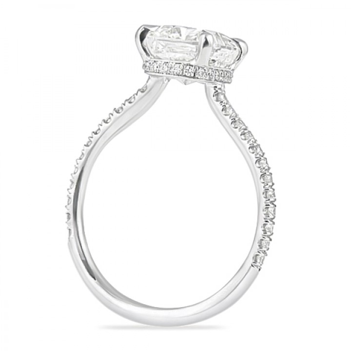 2.50ct Cushion Diamond Invisible Gallery™ Engagement Ring top