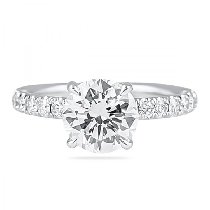 2.00 carat Round Diamond Engagement Ring flat