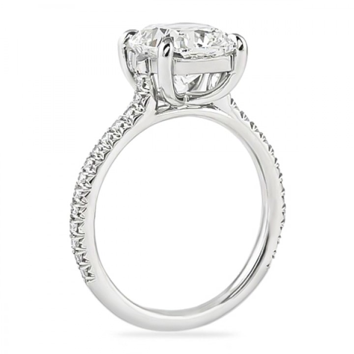 2.25ct Cushion Cut Diamond Cathedral Engagement Ring top