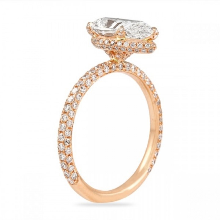 ROSE GOLD ENGAGEMENT RING PEAR SHAPE DIAMOND