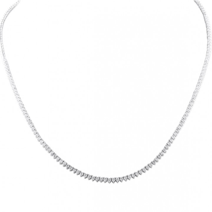1.95 carat Three-Prong Tennis Necklace flat