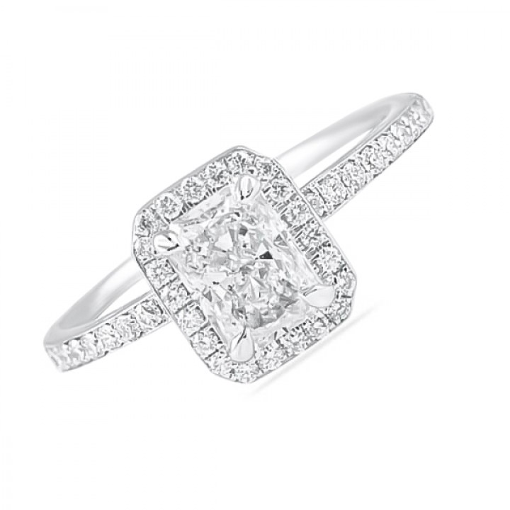 1.00 Carat Radiant Cut Diamond Engagement Ring angle