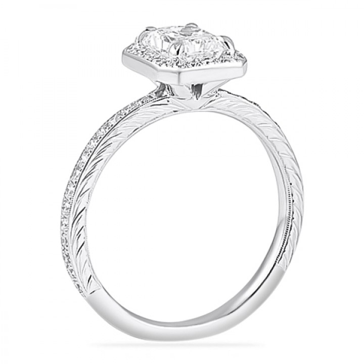 1.00 Carat Radiant Cut Diamond Engagement Ring angle