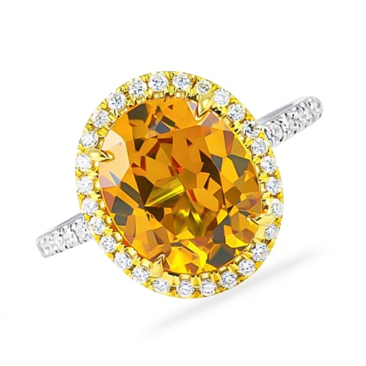 Citrine and Diamond Two-Tone Ring angle
