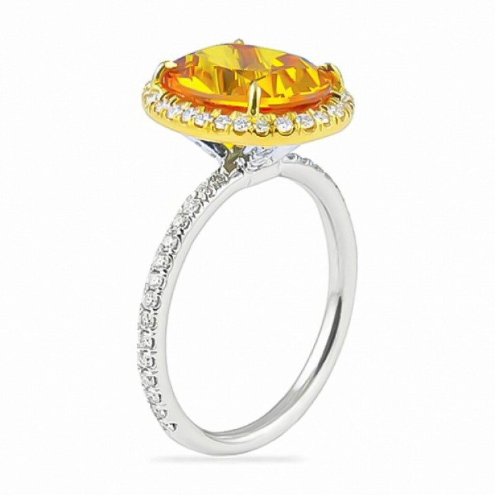 Citrine and Diamond Two-Tone Ring angle