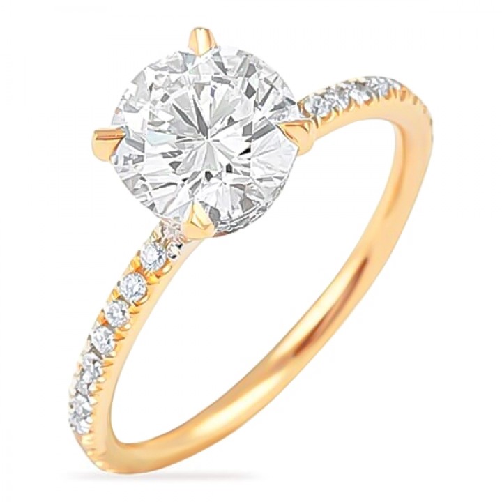 1.55 ct Round Diamond Two-Tone Signature Wrap Engagement Ring front view