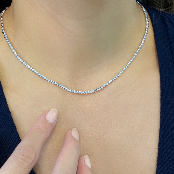 1.95 carat Three-Prong Tennis Necklace flat