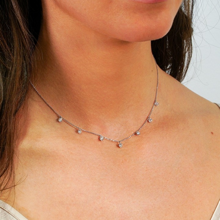Drilled Diamond Necklace #105220 - Seattle Bellevue | Joseph Jewelry
