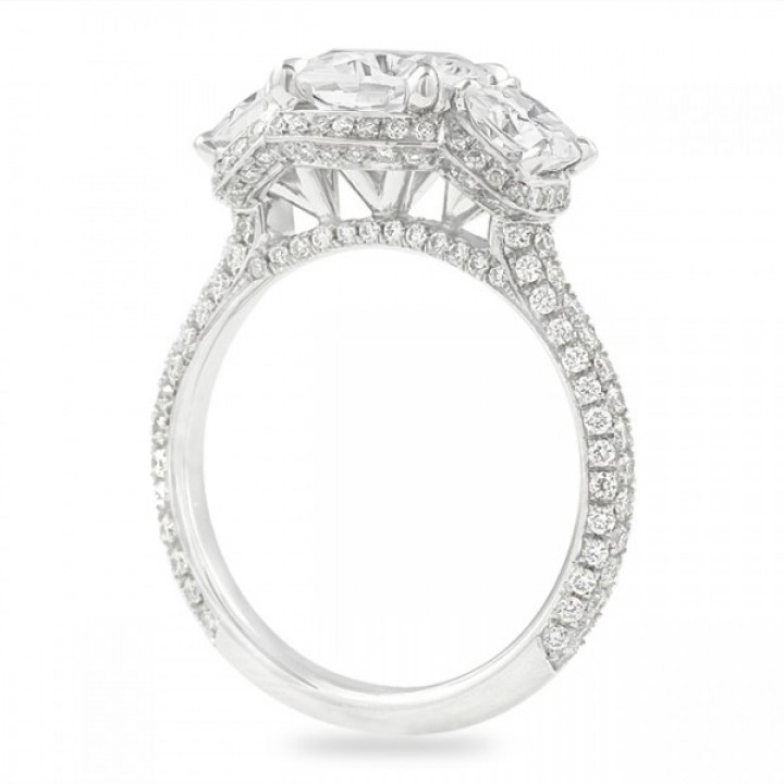Elongated Cushion Hidden Halo Pavé Engagement Ring - T. Anthony Jewelers
