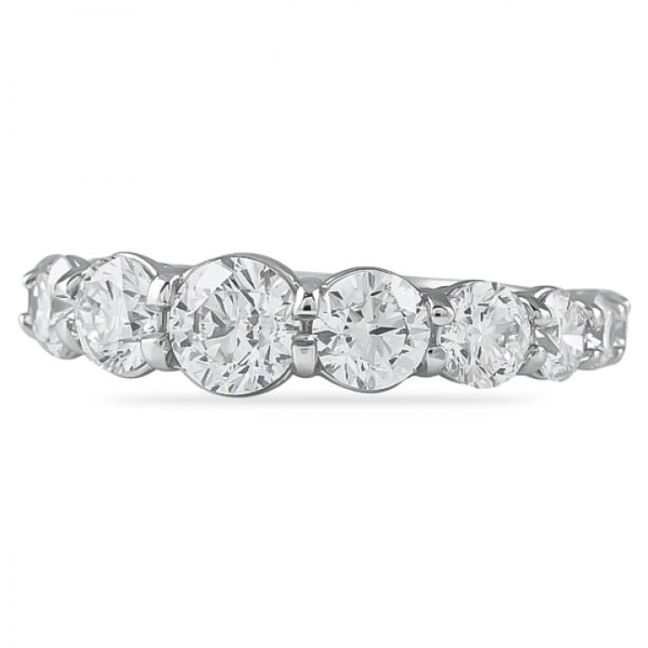 2.40ct Round Diamond Tapered Wedding Band flat